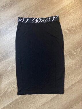 Fox Brand Pencil Skirt – Size Medium – Black Stretch Fit – Logo Waistband